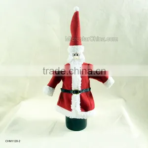 2016 Christmas Party Decoration Santa Claus Red Suit With Hat Christmas Wine Bottle Cover Supplier's Choice thumbnail-1