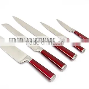 5-pcs Pearlized Apple Red Stainless Steel Hollow Handle Bread Knife Set thumbnail-2