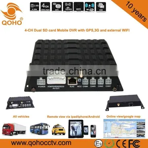 Two SD 4-CH Car Mobile DVR GPS 3G WIFI For Vehicles With Full-Metal Housing thumbnail-5