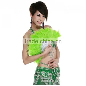 Belly Dance Accessories, Black Belly Dance Turkey Feather Fan for Belly Dancer DJ1029 thumbnail-3