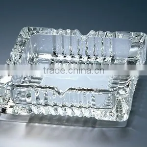 Round Crystal Ashtray Smoking With Engraved Logo Color (R-1000 thumbnail-1