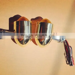 MOTORCYCLE MARKER/ TURN SIGNALS BRASS BLACK LIGHTS LED thumbnail-5