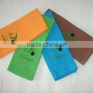 Tea Towel Kitchen Towel Solid Color Waffle Towel With Olive Design Embroidery thumbnail-2