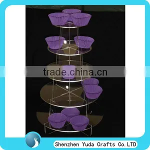 Factory Wholesale Clear Wedding Cupcake Stand, 5 Tier Easy Detachable Acrylic Cupcake Stand thumbnail-1