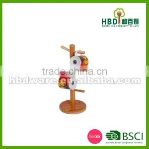 Bamboo Wood Mug Tree, Mug Cup Holder, Mug Stander FDA thumbnail-1