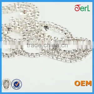 Wholesale Charming Silver Clothing Decorative Crystal Rhinestone Lace thumbnail-6