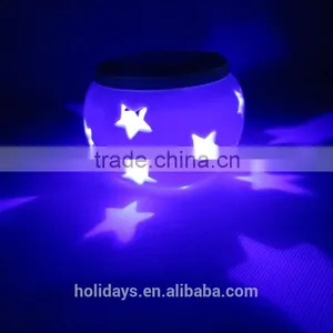 2015 New Style Ceramics Vat Shape Star Projector Solar Light thumbnail-2
