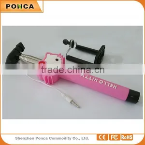 Hot Product Fashion Cartoon Extendable Handheld Wired Selfie Monopod, Lovely Selfie Stick for Smartphone thumbnail-1