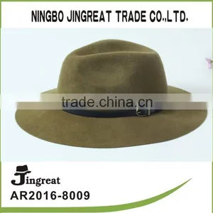 Energy-saving Along Europe Vintage British Jazz Hat Belt Wool Blanket Cap Ode to Wide Brimmed Hat thumbnail-1