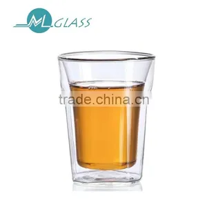 Wholesale Double Wall Glass Cup300ml Handmade High Borosilicate Glassware N6088 thumbnail-1