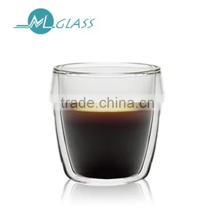Wholesale 80ml Unbreakable High Borosilicate Glassware Double Wall Glass Coffee Cup thumbnail-1