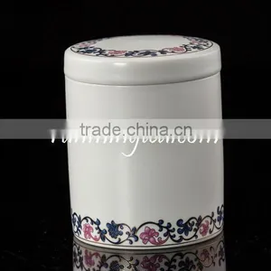 50g Hand-painted Morning Glory Tea Caddy, Tea Canister thumbnail-1