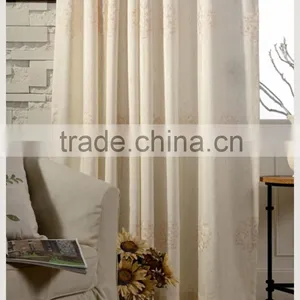 French Pleated Embroidery Woven Curtain Fabric for House Readymade Drape thumbnail-1