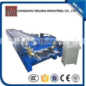 Manufacturer Steel Structure Metal Deck Roll Forming Machine Steel Floor Decking Cold Roll Former Machinery thumbnail-1
