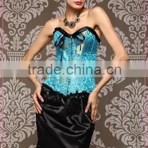 Sexy Brocade Fabric Corset Srapless for Mature Women thumbnail-6