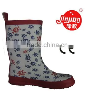 Latest Fashion Printed Blue Pvc Women Rain Boot thumbnail-1