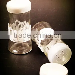 Glass Spice Jar Glass Bottle With Lid White Metal Cover thumbnail-2