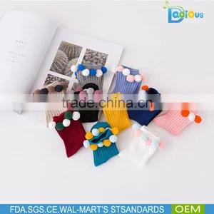 Fashion High Quality Wholesale Baby Cotton Socks Circle Ball Decoration Kids Socks thumbnail-4