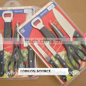 Stainless Steel Wooden Cutting Board With Knife Scissor Set thumbnail-2