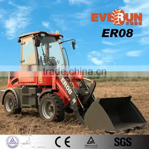 Everun Brand ER08 CE Certificated Agricultural Machinery Mini Wheel Loader for Farm And Land With Pallet Forks/4 in 1 Bucket thumbnail-2