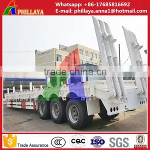 60 Ton Drop Deck/Step Deck Lowbed Semi Trailer for Heavy Equipment Use, 3 Axles Type thumbnail-3