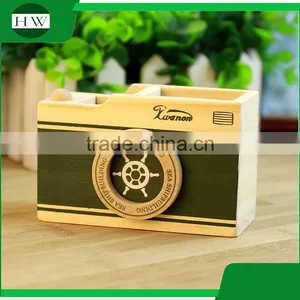 Multipurpose Wooden Cartoon Camera Penholder Storage Pen Container Case Box Holder thumbnail-4