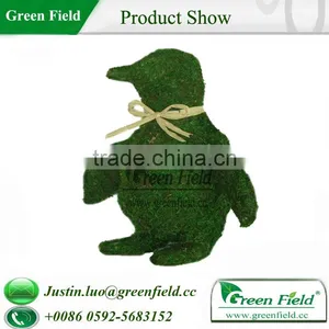 Penguin Plant Fiber Frame Topiary With Moss thumbnail-1