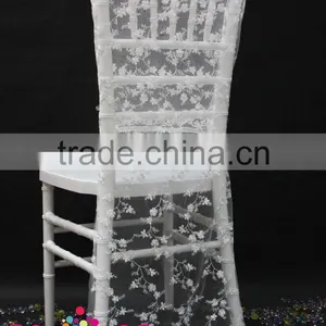 White Lace Wedding Chair Cover thumbnail-1