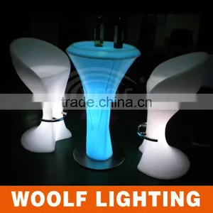 Fashionable Look Nightclub Graceful LED Glowing Bar Round Cocktail Table thumbnail-2