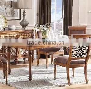 Elegant Country Style Rectangular Dinner Table With Exquisite Wood Carved Dinning Chair, Simplicity Dinning Furniture Set thumbnail-2