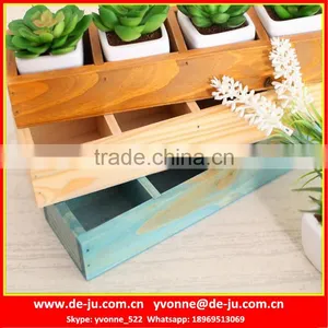 Three Divide Antique Wooden Plant Stand thumbnail-1