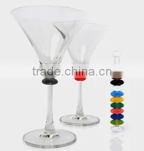 Wholesale 3D Designed FDA /LFGB Food Grade Glass Drink Cup Identifier Silicone Tea Cup Party Glass Marker thumbnail-6