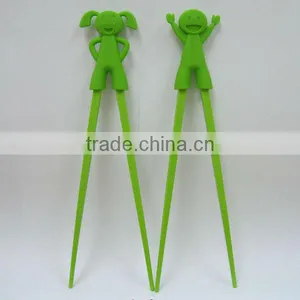 High Quality Silicon/plastic Chopsticks With Sleeve for Kids thumbnail-1