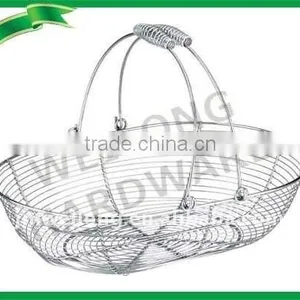 Metal Storage Basket for Fruit With Iron Handle thumbnail-1