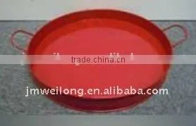 Round Galvanized Zinc Metal Serving Tray/ Party Tray thumbnail-6