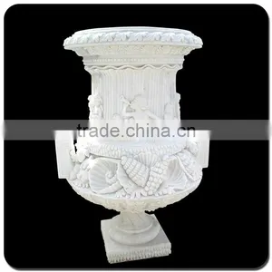 Garden Decoration Stone Carving Baby Marble Stone Flower Pot thumbnail-2