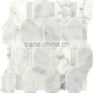 MM-CV236 Sale Livingroom Decoration Natural Stone Hexagon Marble Mosaic Tile thumbnail-2