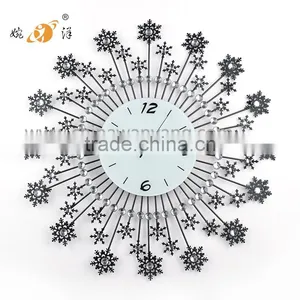 Home Decoration Metal Wall Digital Clock Snow Flower thumbnail-1