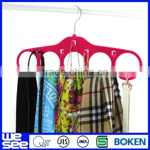 High Quality Eco-friendly 5-hole Ring Rope Slots Holder Hook Scarf Wraps Shawl Storage Hanger thumbnail-3