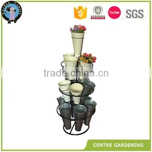 Home Flower Stands With Metal Vases thumbnail-1
