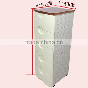 5 Layers Wooden Top Plastic Drawer thumbnail-2