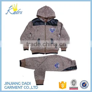 2017 Stock Lot AB Yarn Fashion Hooded Kid Tracksuit thumbnail-2