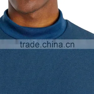 Blue Long Sleeve Classic Fit Turtle Neck T-Shirt for Male 2015 New Arrival t Shirts thumbnail-3