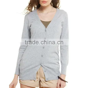 Woolen Knitted Cashmere Woman Cardigan Sweater Designs for Ladies thumbnail-2