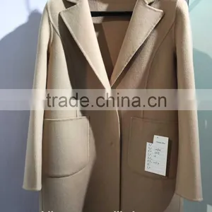 Ladies Handle Camel 100% Wool Coat for Sring and Fall thumbnail-2