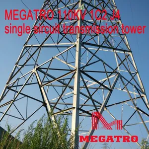 MEGATRO 110KV 1C2 J4 Single Circuit Transmission Tower thumbnail-1