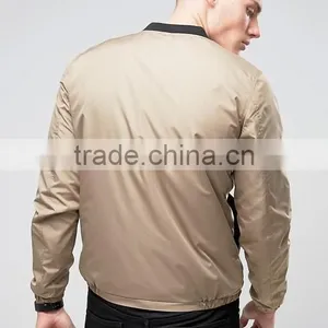 2017 Wholesale High Quality New Design Durable Baseball Collar 100% Polyester Lead Grey Casual Men Fashion Bomber Jacket thumbnail-2