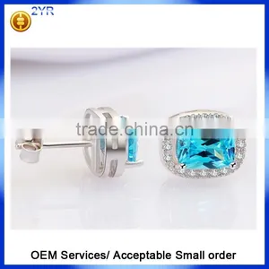 Factory Price Good Quality Halo Designs Earring 925 Sterling Silver AAA Clear CZ Stud Earrings thumbnail-3