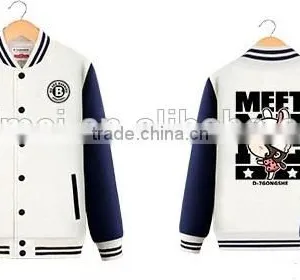 100% Polyester Wholesale Customized Man Woman Baseball Jacket thumbnail-3