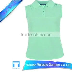 Sleeveless Top Brand T-shirts With Turn Down Neck Design thumbnail-1